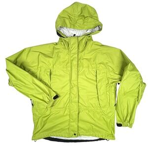 LL Bean Womens Rain Jacket Hooded Lightweight Green Outdoor‎ Coat LG